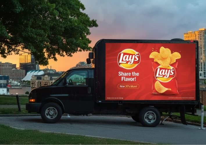 Fashion week activation with a billboard truck