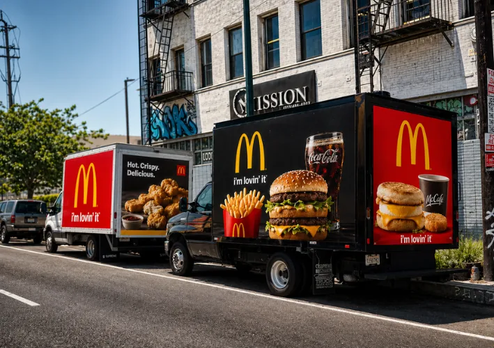 Glass wall display truck fleet